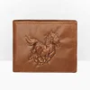 Horse 3D Motif Leather Wallet Men Carved Vertical Leather Wallet for Men  Vintage Male Purse 1