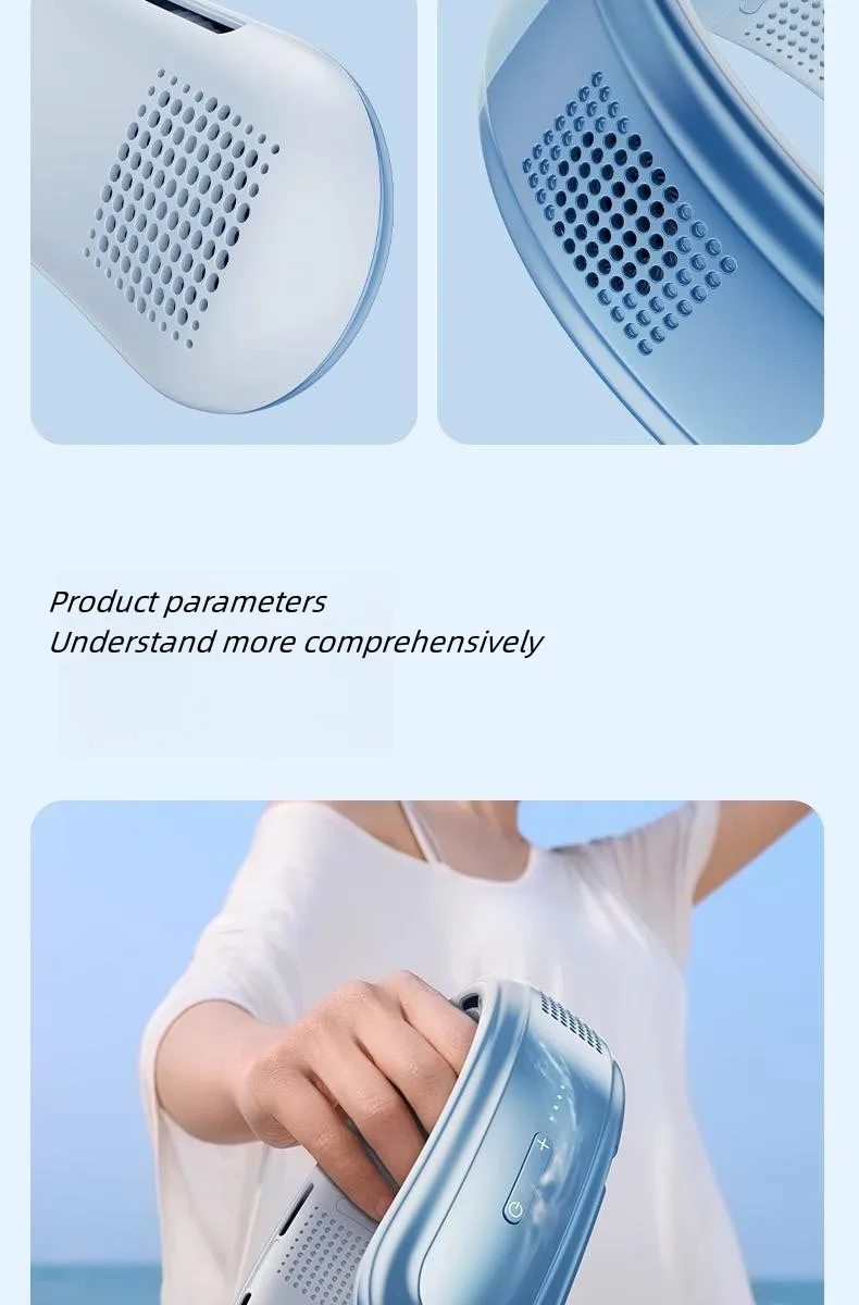 Portable Neck Fan 10000mAh Rechargeable Fan Mini 3-Speeds La - AIXIVO product image