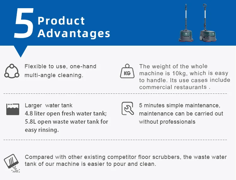 Description Picture 5 of itemTiktok Hot Selling K1 Electric Cleaning Brush Compact Walk Behind Mini Micro Floor Scrubber