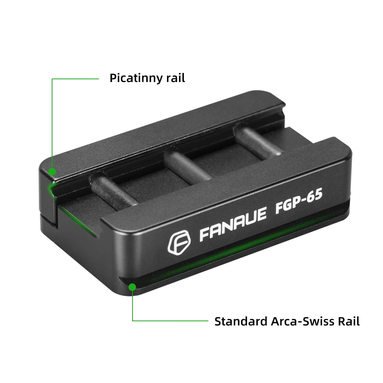 Tripod Adapter Mount Picatinny Arca-Swiss Compatible Rail Plate Anti-slip Slot CNC Machined Aluminum