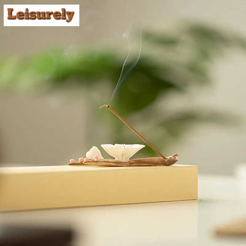 Plum Blossom Incense Insertion Handmade Thread Sandalwood Base Home Tea Table High Beauty Decorative Ornament Decoration