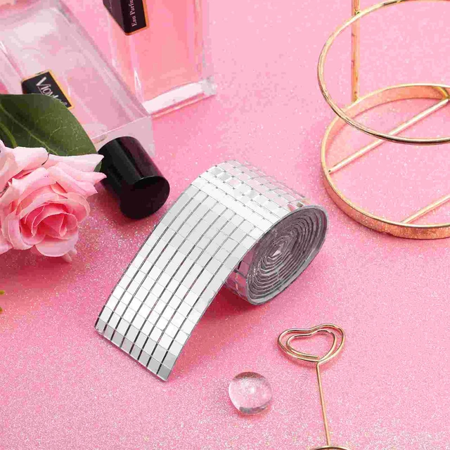 Mirror Tiles Mosaic Adhesive Self Disco Mini Square Stickers Sticker Strips  Decor Wall Silver Bathroom DIY Handmade Craft - AliExpress