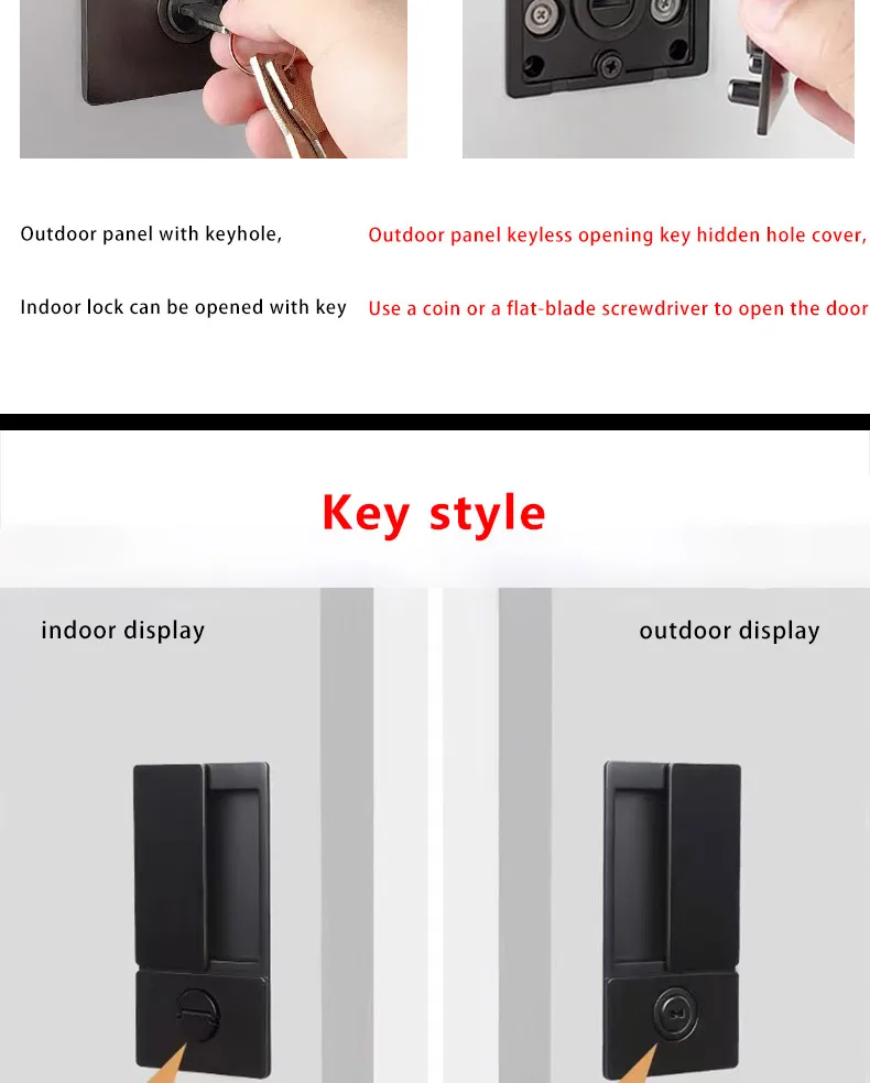 2023 New Handleless Flat Lock Modern Bedroom Magnetic Recessed Door Handle Silent Push-Pull Golden Invisible Sliding Door Lock