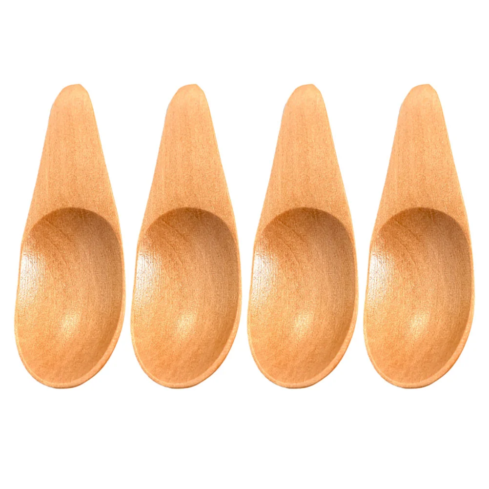 

4 Pcs Milk Powder Spoon Convenient Tea Practical Scoops Kitchen Spoons Japanese-style Compact Portable Wood Home Wooden