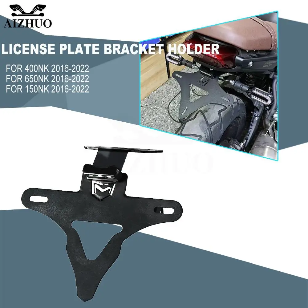 

For CFMOTO 150NK 400NK 650NK 2016-2022 NK650 Motorcycle License Plate Stainless Steel Mount Bracket Number Registration Holder