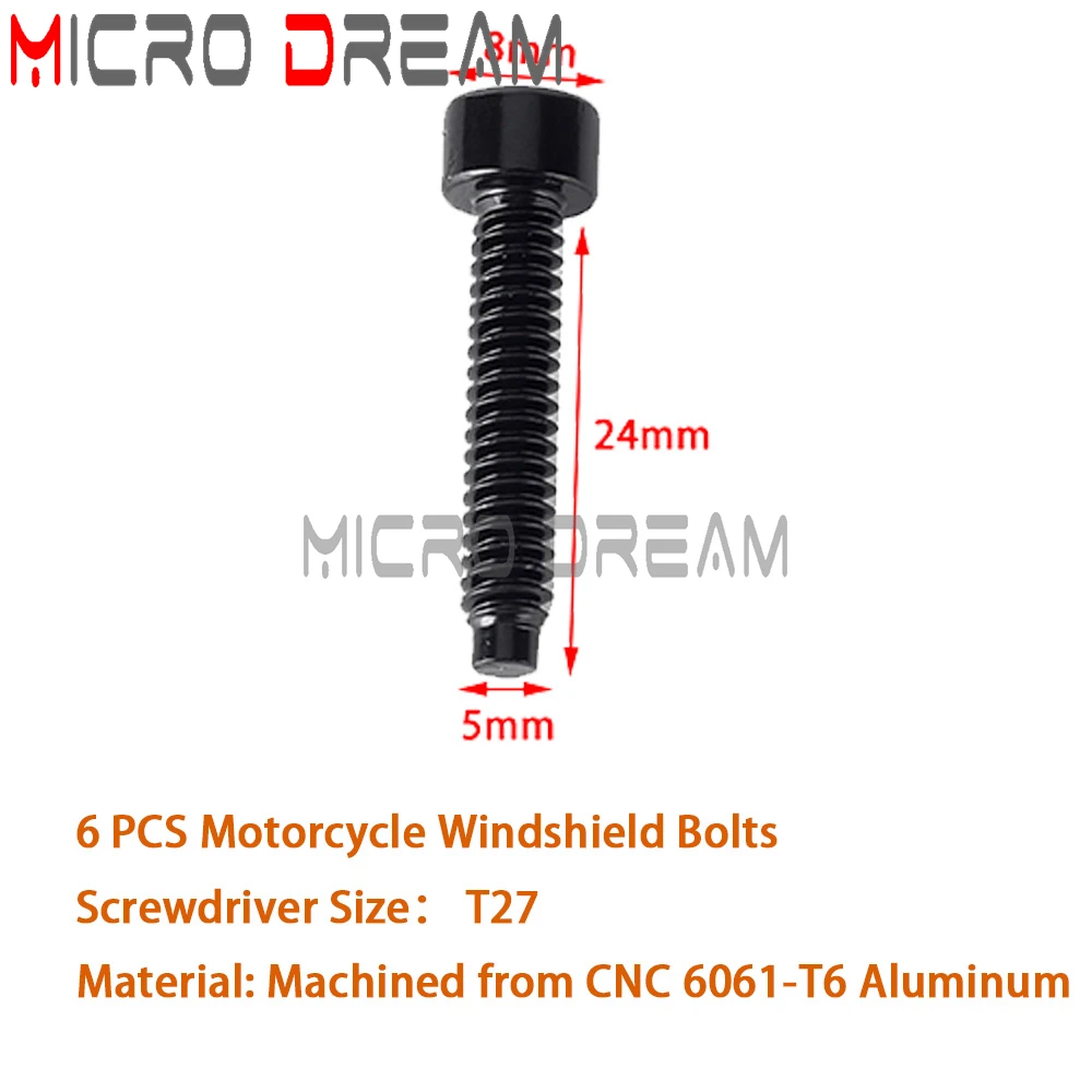 Motorcycle Windshield Bolt Kit For Harley Road Glide | SAE Well Nut & Screw Set 1/4" Longer Than OEM