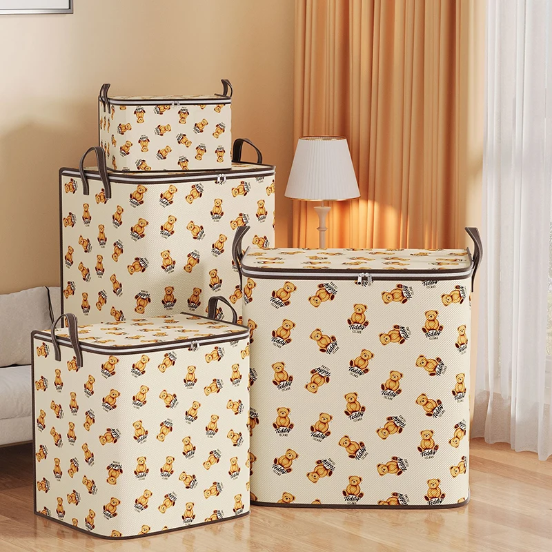 New Large Capacity Clothes Storage Bags Closet Organizers Storage Bins Foldable Storage Toy Containers Box Dust-Proof Moving Bag 4