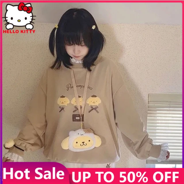 Hello Kitty Hoodie Womens Spring Fake Two Lace Cute Hooded