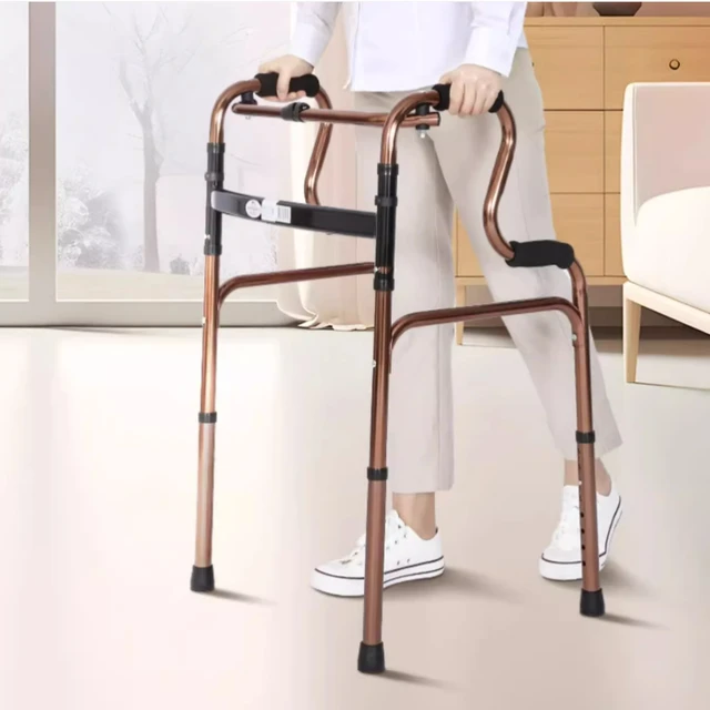 One-button Folding Walking Aid Aluminum Alloy Material Elderly Disabled  Mobility Aids Walkers Rehabilitation Walking Cane Walker - AliExpress