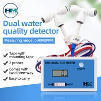 Dual Channel Online TDS Water Quality Detector Tester DM1 Drinking Water Pool Pure Water Test Meter 0-9990PPM Dual Probe 1