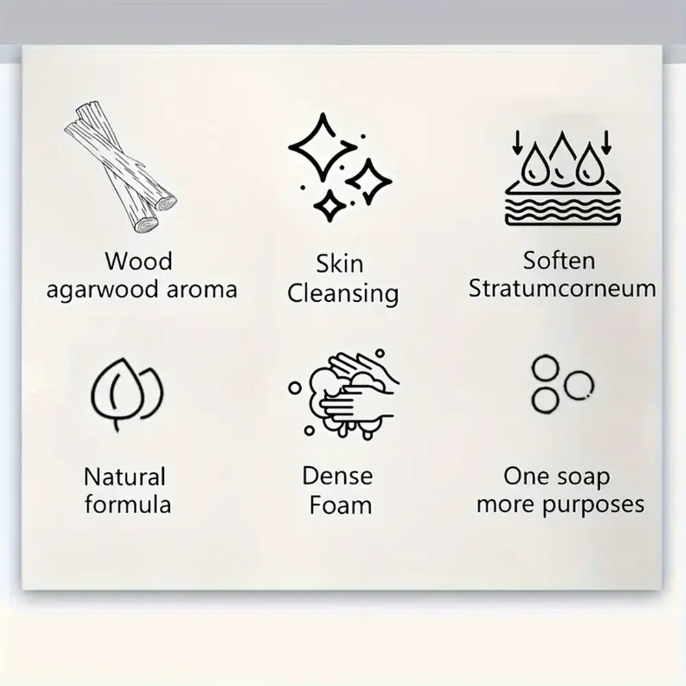 Description Picture 6 of itemHandmade Whitening Soap Skin Care Deep Cleansing Moisturizing Cleansing Essential oil Mild Soap Brightens Skin Sandalwood Soap