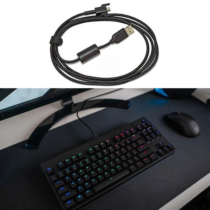 

2m Durable Nylon Braided Line USB Keyboard Cable Replacement Wire for GPRO Mechanical Gaming Keyboard Dropship