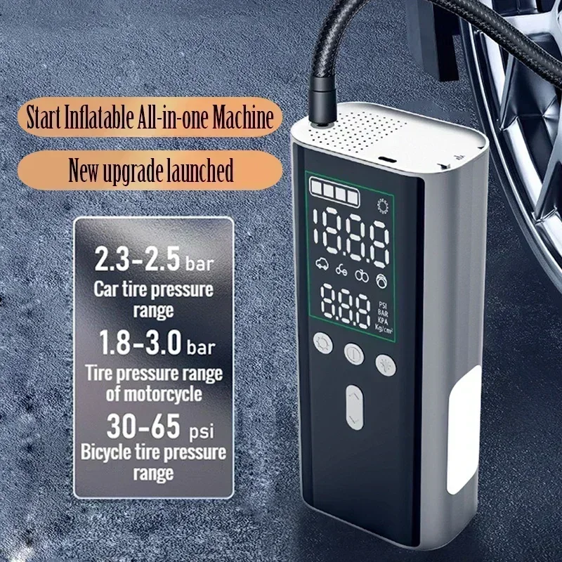 2500A Car Jump Starter Air Compressor Battery Charger Emergency PowerBank Booster LED Lighting Starting Device Tire PumpInflator