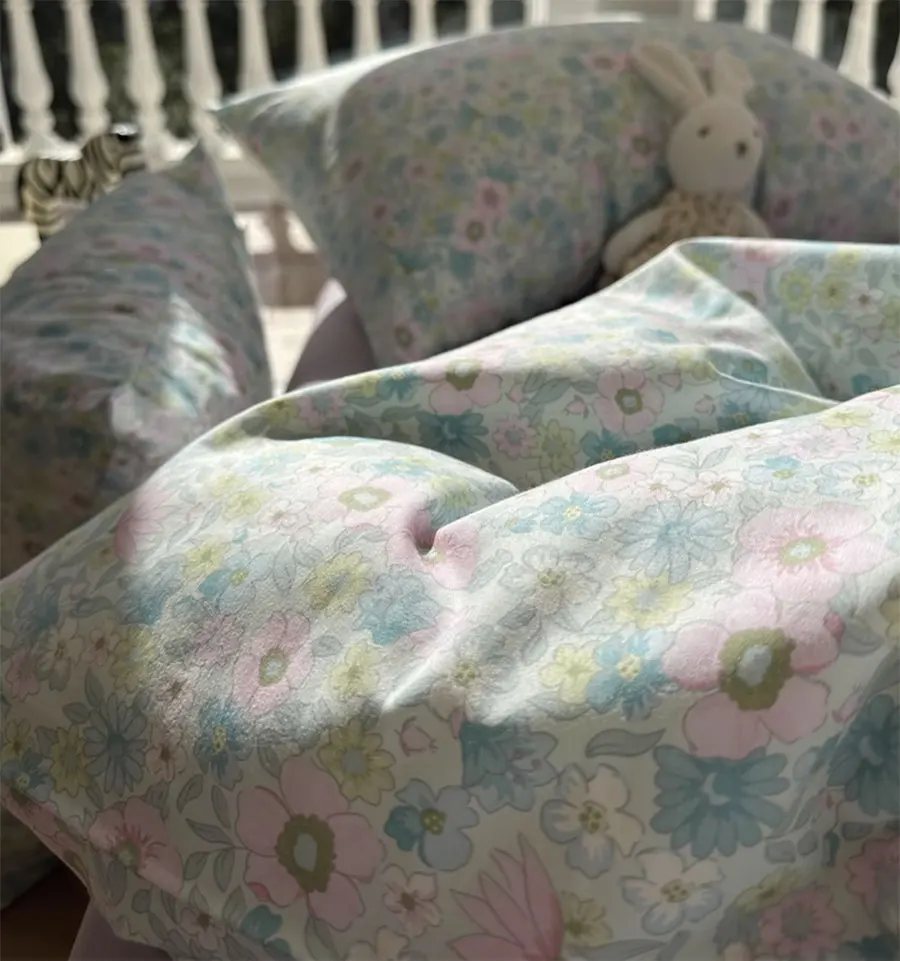 

Romantic floral blue pink bedding set,twin full queen king fresh flower cotton home textile bed sheet pillow case quilt cover