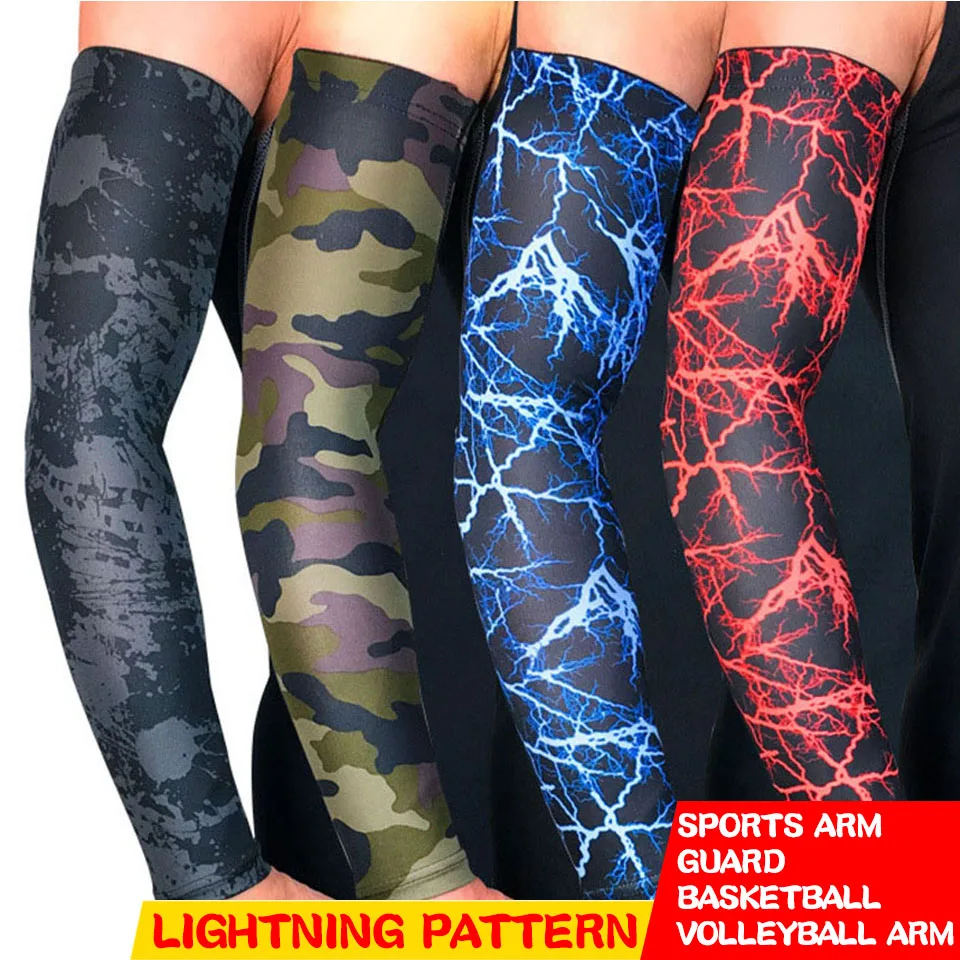 New 1Pcs Lightning Pattern Sports Arm Guard Basketball Volleyball Arm