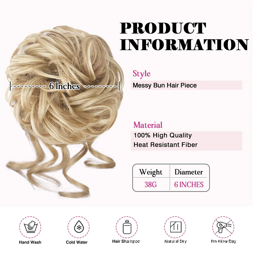 Synthetic Hair Bun Chignon for Women Black Brown