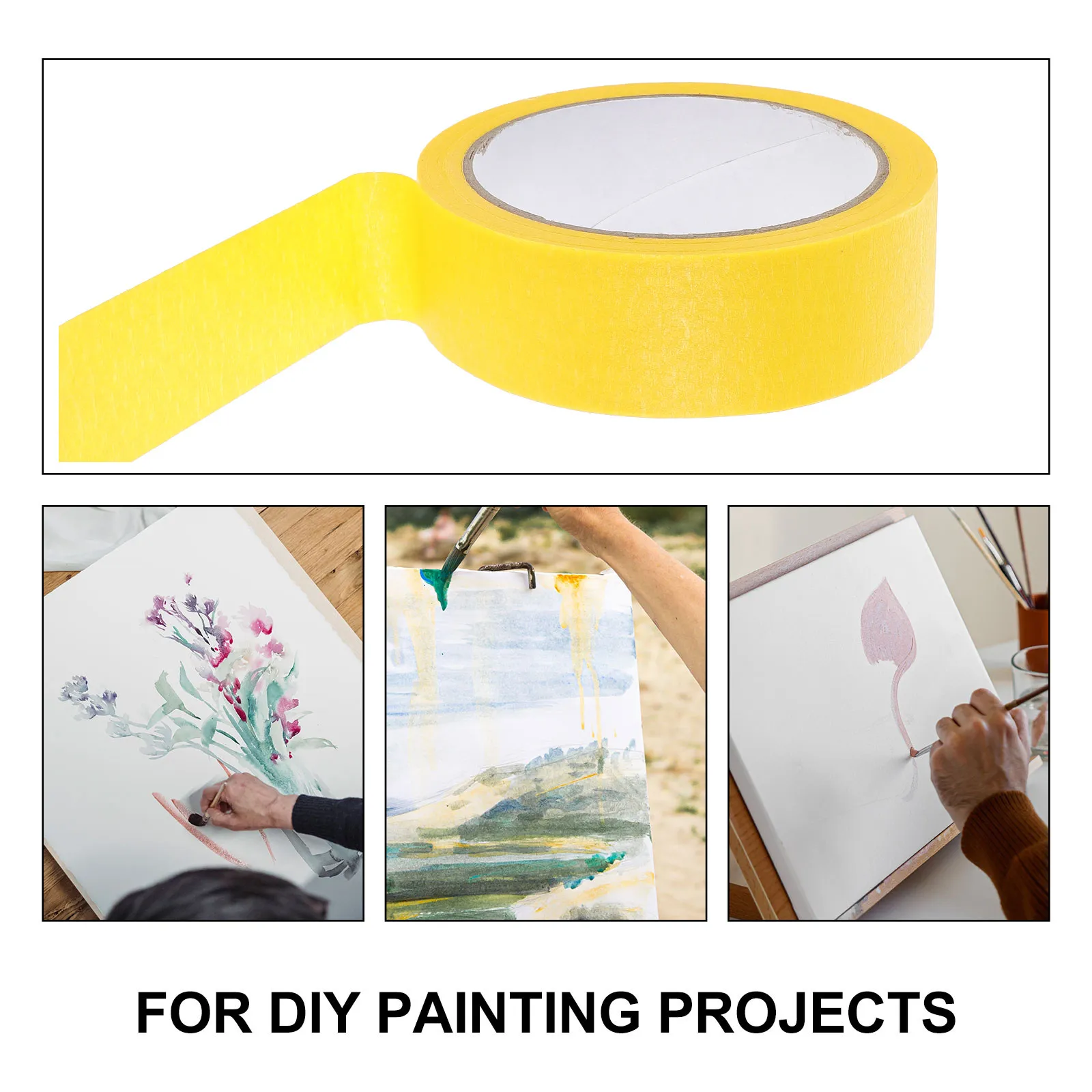 페인팅 및 공예용 4롤 마스킹 테이프 프리미엄 종이 아티스트 테이프 벽, 목재, 유리, 건식벽체, 타일용 쉽게 떼어낼 수 있는 접착 테이프