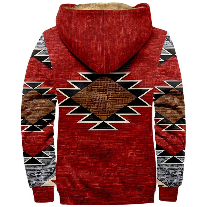 New Totem Italian Cotton Coat Hooded Sweater Casual Print Long Sleeve Zipper Sweater Thick Cotton Coat Autumn and Winter a37