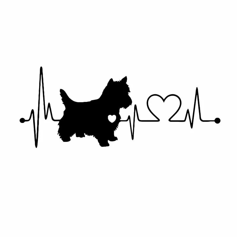 

JP creative fashion dog ECG car sticker, vinyl waterproof UV proof sticker decoration, black / silver, 20cm * 7.6cm