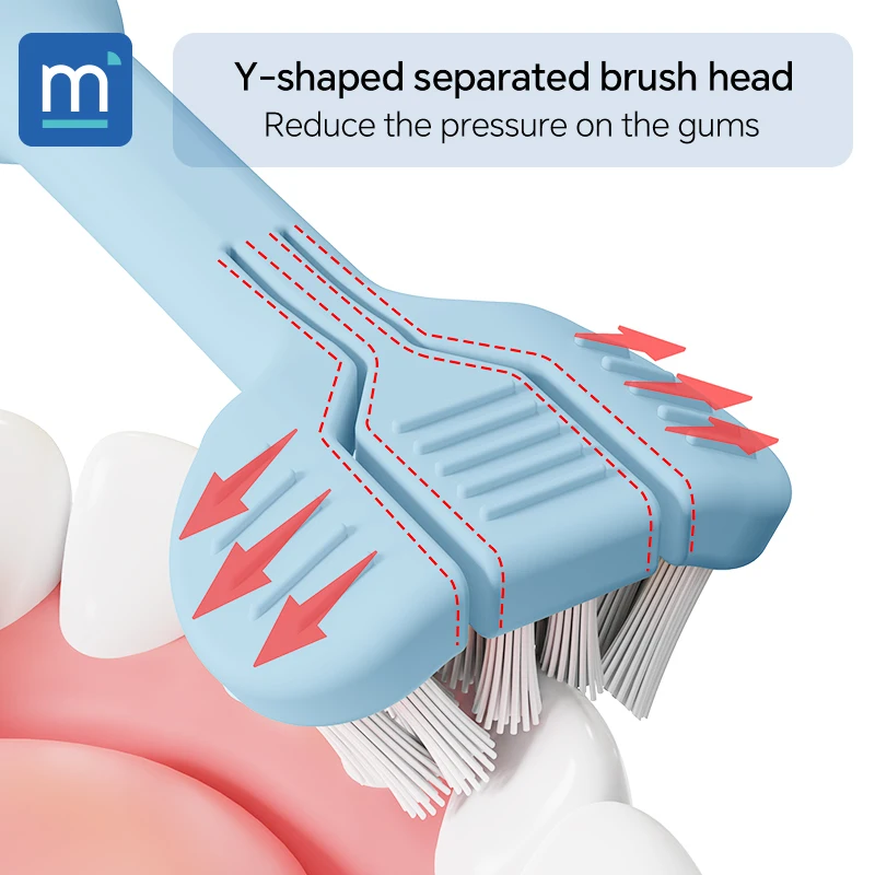 1/2 piece, children's 3-sided toothbrush/high-quality soft bristles/for daily oral cleaning of children aged 6-12 years old