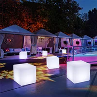 Rechargeable LED Cube Light LED Furniture Waterproof Garden Glowing Stool Cube Remote Control Chair for Bar Nightclub Home Decor 2