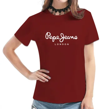 Women's Burgundy Short-Sleeve Tee - London Script Typography Graphic Print, Minimalist Casual Top, Stylish Daily Streetwear 1