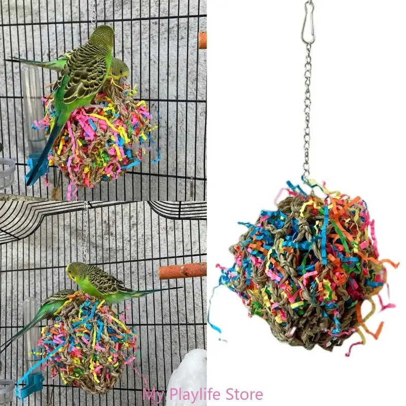 

Parrot Chewing Toy Paper Strips Parrots Beaks Grinding Toy Bites Resistant Cockatiels Parakeets Hangings Bird Molar Toy