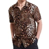 Men's Leopard 3D Printed Shirts For Men Short Sleeve Button Down Casual Shirt Ropa Hombre New Mens Blouses Clothing Quality Tops 1