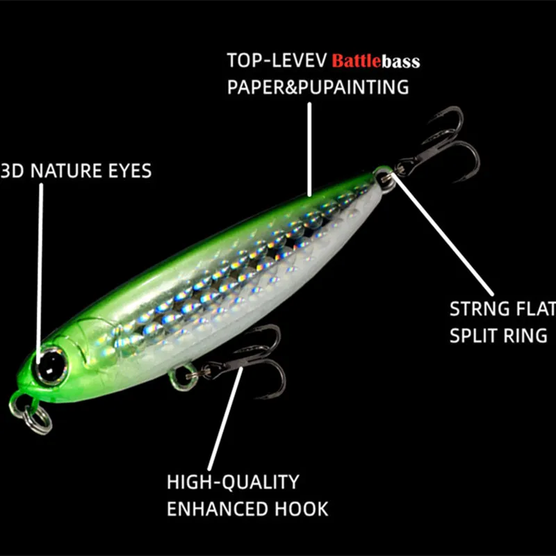 Battlebass Topwater Pencil Fishing Lure 65mm 6.0g Surface Floating Bait Top  Water Lures For Fishing Seabass Pike Feeder - AliExpress