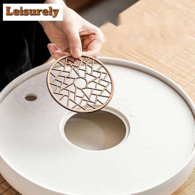 Chinese Ceramic Tea Tray Household Round Water Storage Type High Grade Set Living Room Trays Decorative