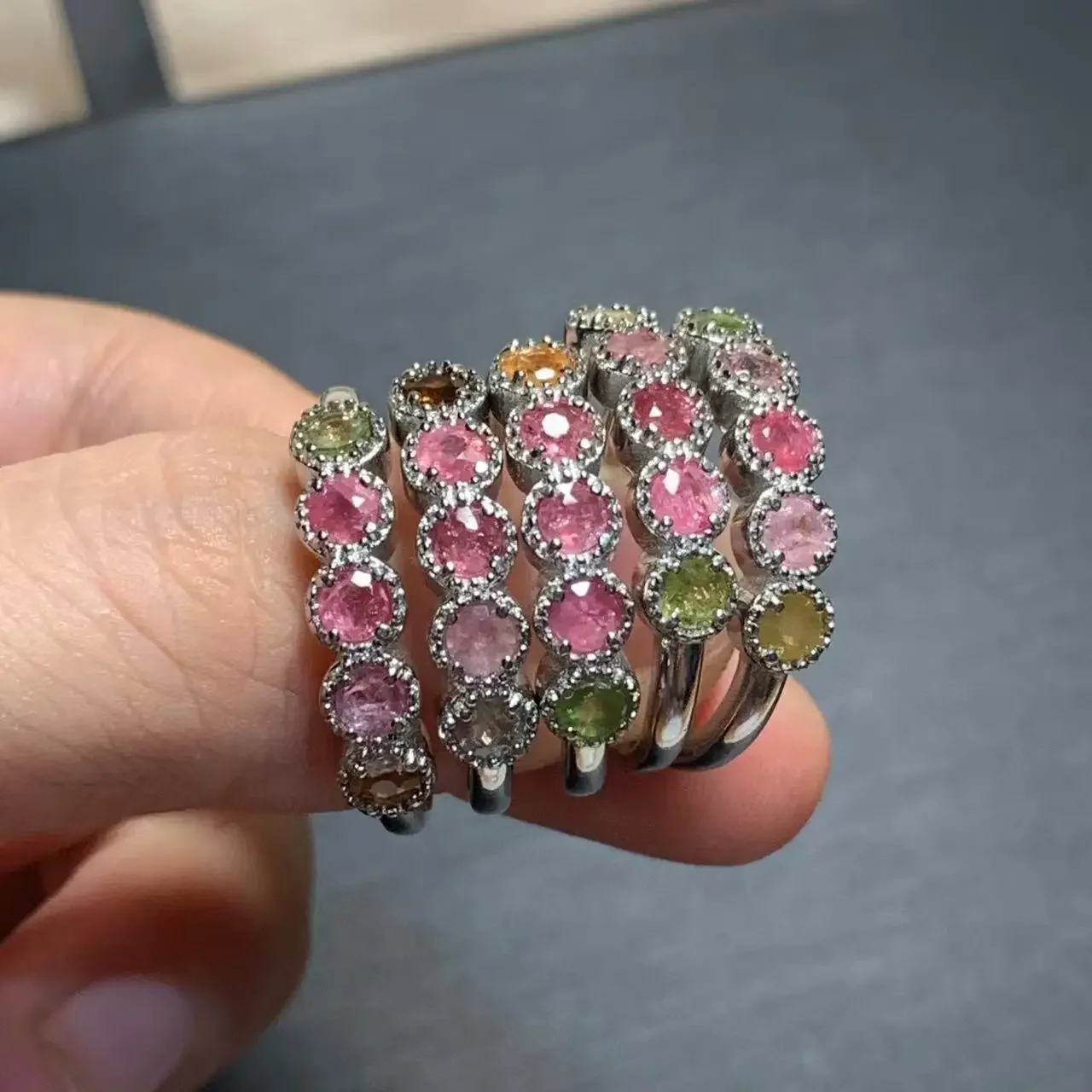 MM Natural Tourmaline Ring Adjustable Female Ring Jewelry for Women Gift Wholesale High Quality Vintage Fine