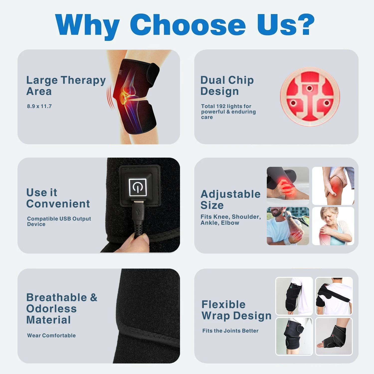 660nm Red Light & 850nm Near-infrared Light Therapy Equipment For Knee Joints