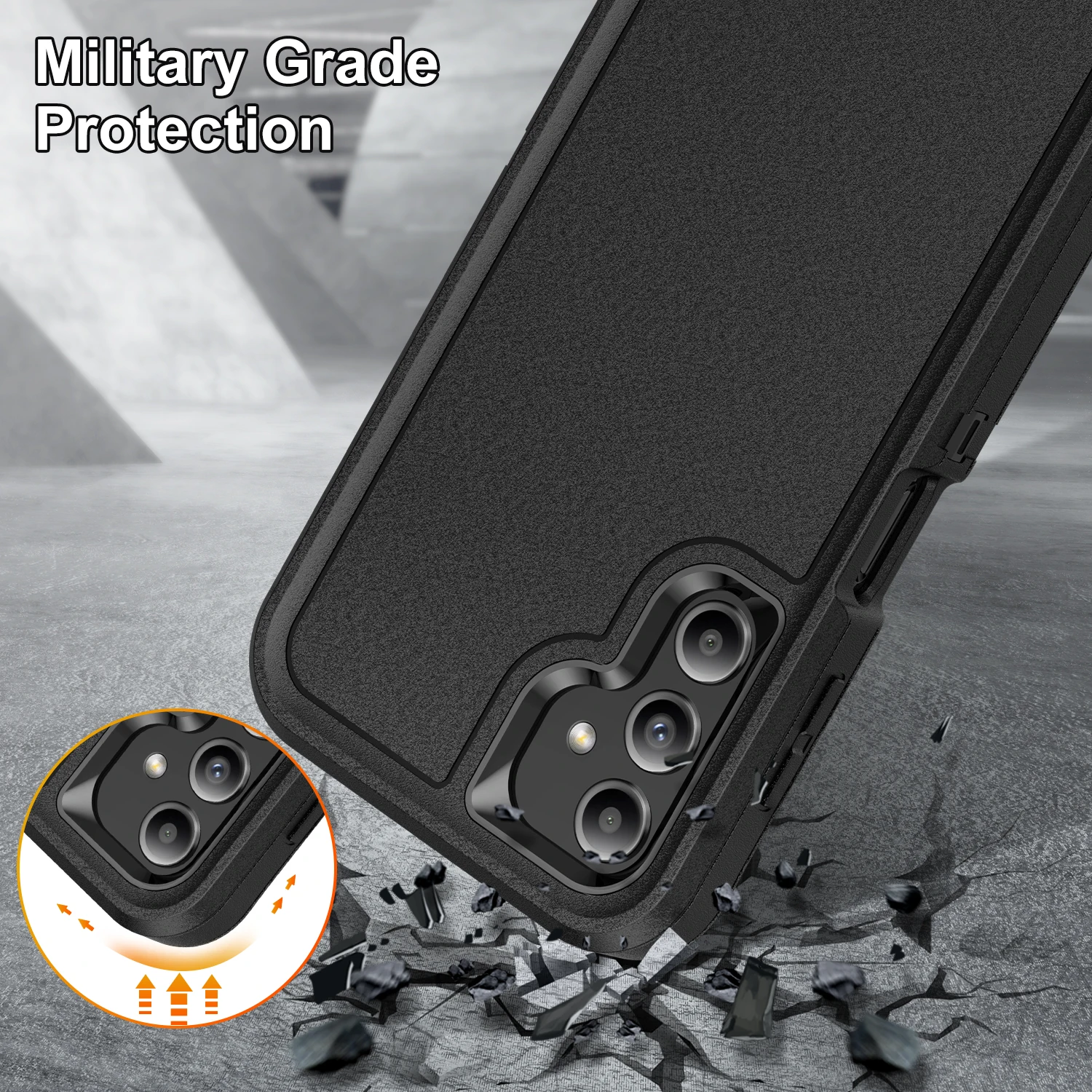 3-in-1 Hybrid Armor Shockproof Rugged Case with Heavy Duty Protection