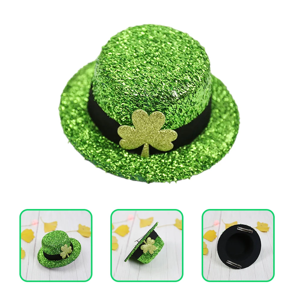 

Mini Green St. Patricks Day Top Hat Design Hair Clip Decorative Hairpin Headdress Mini Tiara Hair Decor