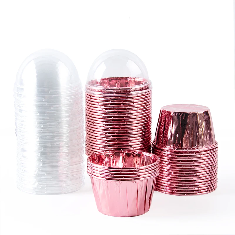 Gold Mini Metallic Foil Cupcake Liners - 50 Pack Greaseproof Baking Cups For Muffins & Desserts