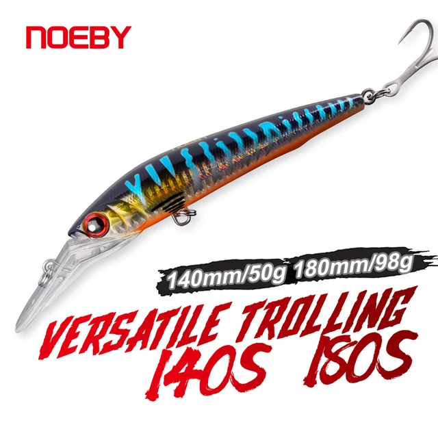 NOEBY Trolling Minnow Fishing Lure 14cm 50g 18cm 98g Sinking Offshore Game  Artificial Hard Bait for Tuna Sea Boat Fishing Lures - AliExpress