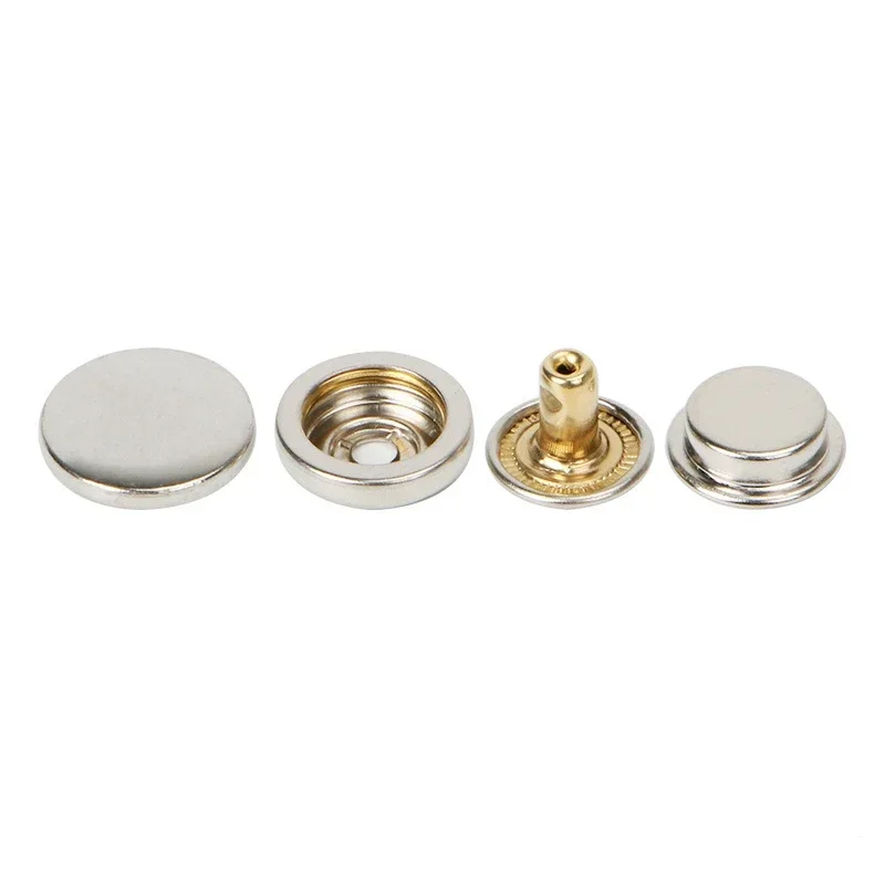 50 Sets Fastener Snap Kit Heavy Duty Press Snap Button or Marine Boat Canvas Bag Leather Down Jackets Craft Brass Double Sided 4