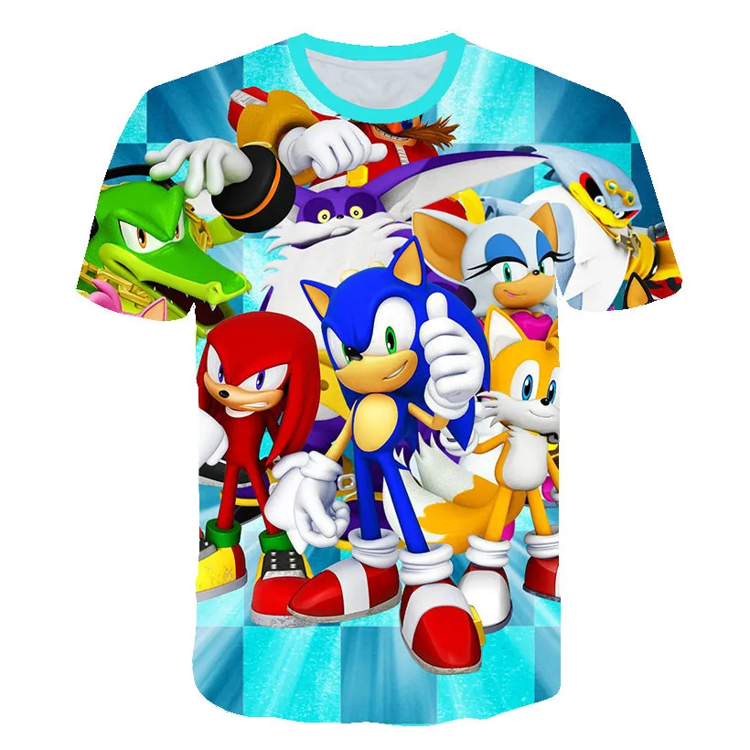 custom tee shirts Summer Fashion O-neck Anime sonic graphic t shirts For kid Casual Trend harajuku Personality 3D Print short sleeve T-shirt Top star wars t shirt