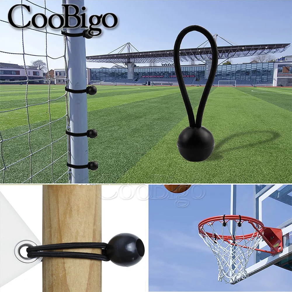 Elastic Ropes 10Pcs Ball Bungee Cords Elastic Rope Canopy Tarp Tie Fixed Shelter Cargo Camping Tent Poles Outdoor Accessories 15cm 18cm 20cm