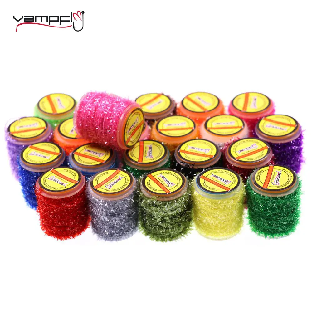 Vampfly 2 Bobine Pesca Fly Legatura Ghiaccio Ciniglia Materiale Per Maglieria Streamer Fly Marabou Jig Ice Jig Mosche Bass Luccio Esche