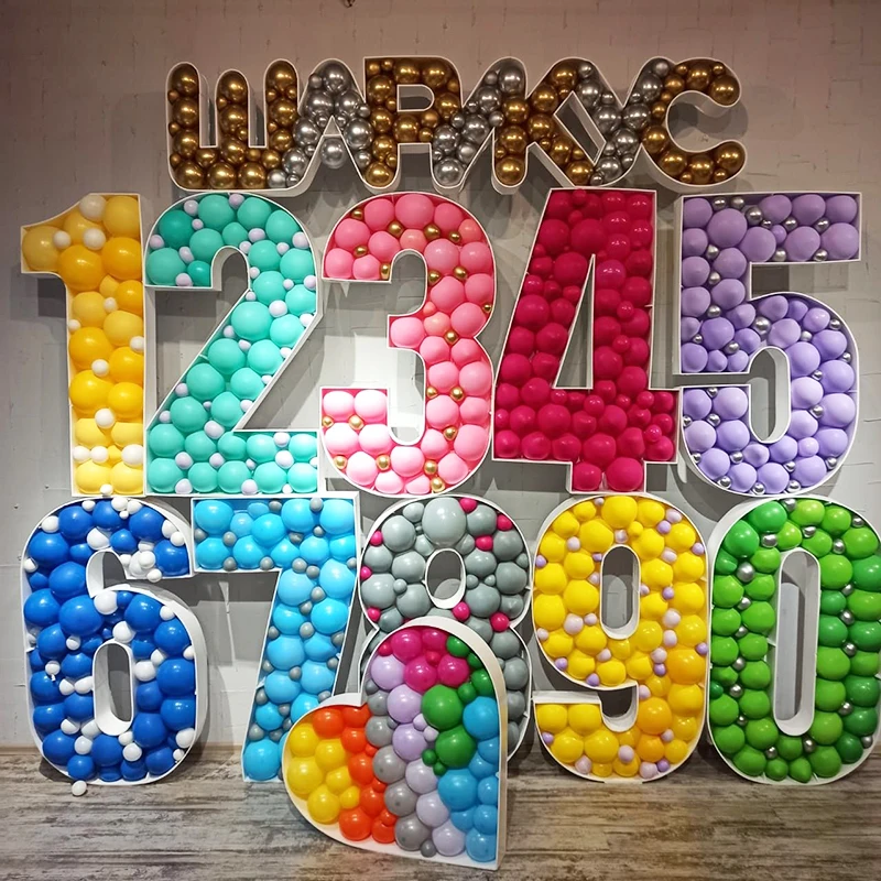 70 cm Hochzeit Nummer Mosaik Ballon Rahmen Nummer 0-9 Ballon Füllung Box DIY Erwachsene Geburtstag Party Jahrestag Dekor baby Dusche