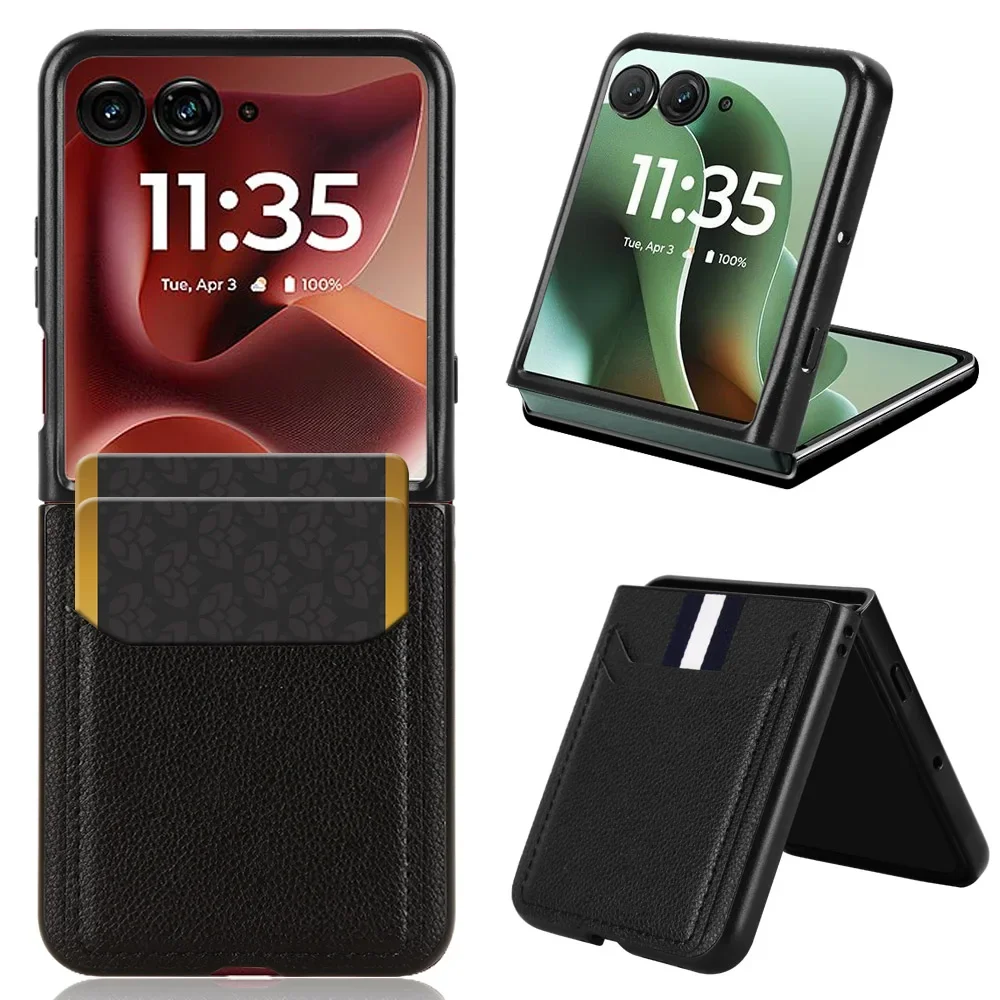 Premium PU Leather Textured Phone Case with Card Slots