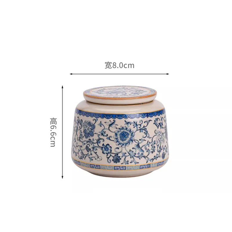 Ceramic storage jar Blue and white porcelain candy jar for home decoration