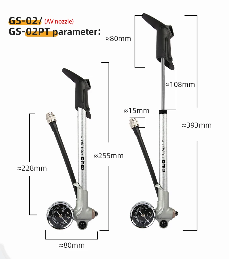 GIYO Fahrrad Schock Suspension Pumpe 300psi Hohe-druck mit Manometer Berg Aluminium Bike Gabel & Hinten Suspension MTB Shoc – Detail 36