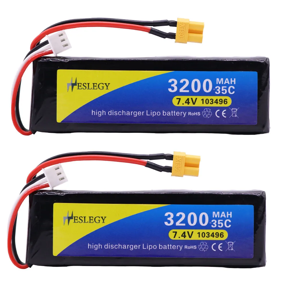 Batteria Lipo 7.4 V 3200Mah 35C Per Mjx Bugs 3 B3 Rc Quadcopter Pezzi Di Ricambio 7.4 V 2S Batteria Ricaricabile Aggiornamento 2700Mah 2 Pz/Lotto