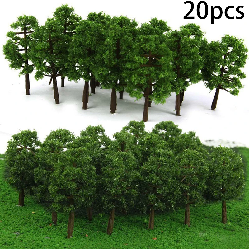 

20Pcs Mini Model Trees Fake Trees Artificial Miniature 8CM Micro Landscape Decor Train Layout Accessories DIY