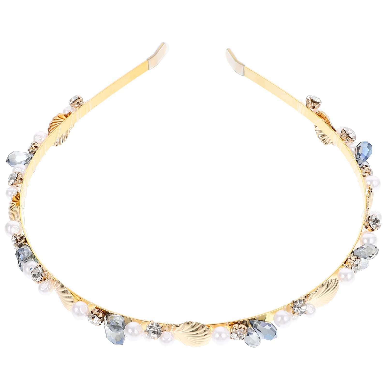 

Повязка на голову с жемчужинами для женщин, металлический свадебный аксессуар, лента для волос из сплава для девочек-подростков