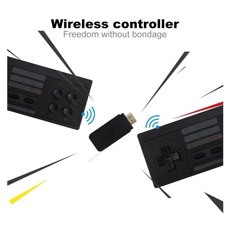 USB Wireless Handheld TV Video Game Console Build In 1800 Classic 8 Bit Game mini Console Dual Gamepad HDMI-compatible Output