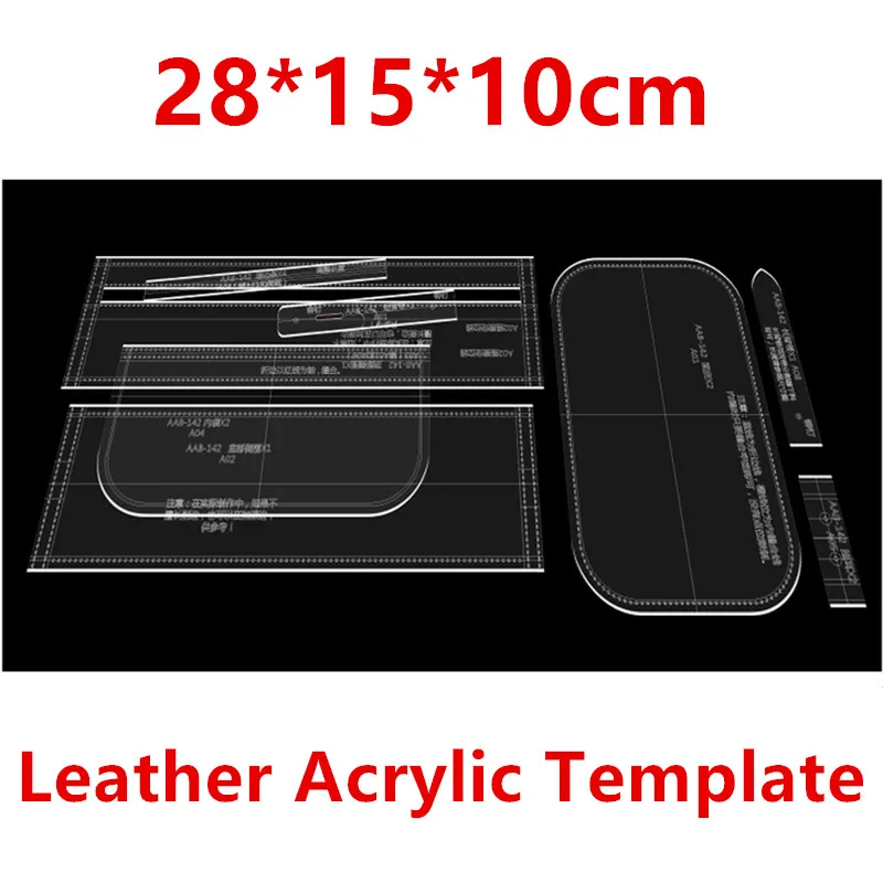 DIY Women Leather Craft Shoulder Bag Sewing Pattern Acrylic Leather Template 1Set 28*15*10cm