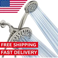7" Premium High Pressure 3-Way Rainfall Combo for Best of Both Worlds - Enjoy Luxury 6-Setting Rain Showerhead 1